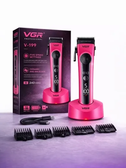 V-199, розовый, триммер для волос и бороды для мужчин от бренда Vgr