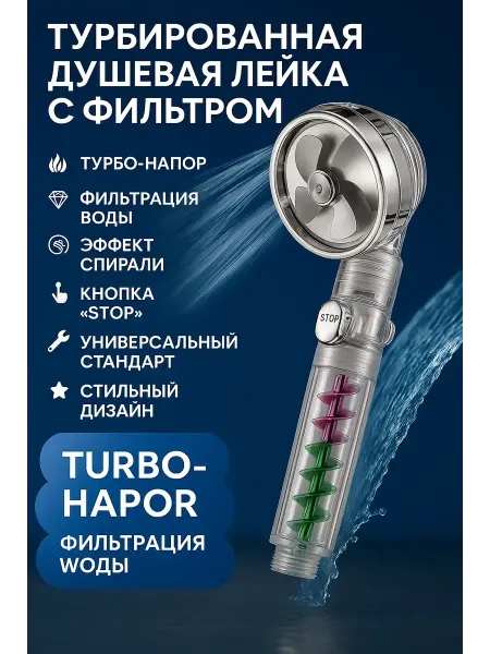 Vipsvet лейка насадка для душа с вентилятором кнопкой турбонаддувом
