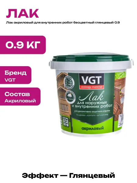 Лак акриловый для камня и дерева бесцветный глянцевый