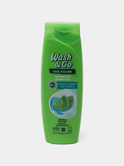 Шампунь для волос Wash&Go с ментолом, для всех типов волос, 360 мл