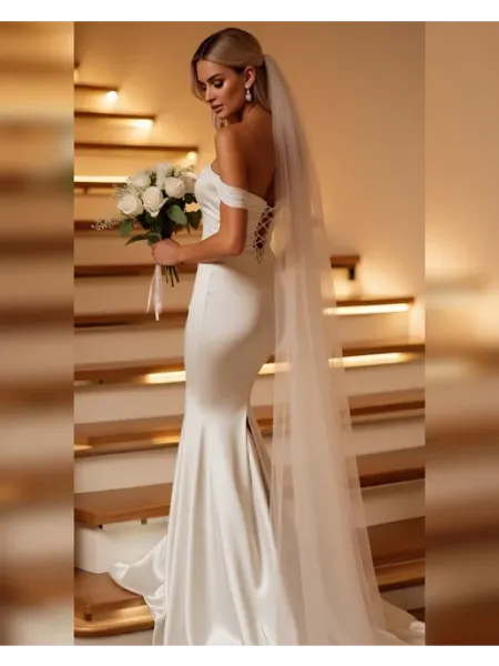 WedDay Фата свадебная длинная с гребнем