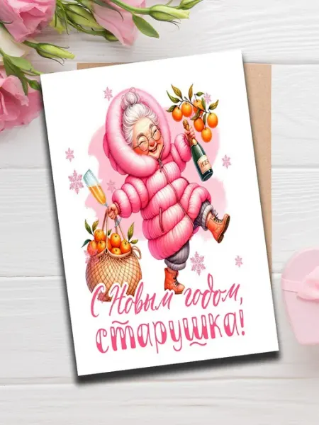Woodguk Открытка подруге с новым годом