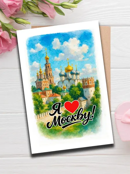 Woodguk Открытка люблю Москву