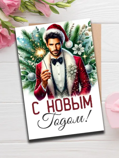 Woodguk С наступающим новым годом коллегам открытка