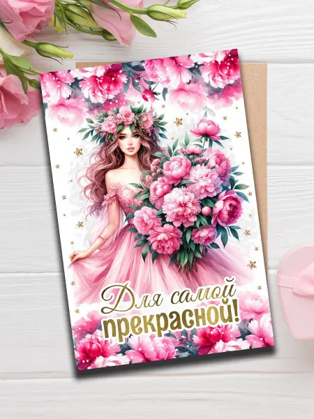 Woodguk Открытка женщине с днем рождения именная