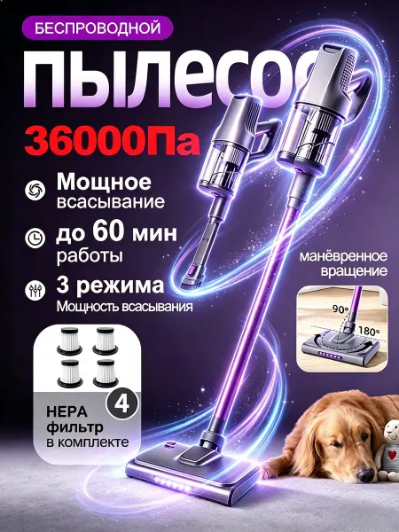 WUWOEA Беспроводной вертикальный пылесос