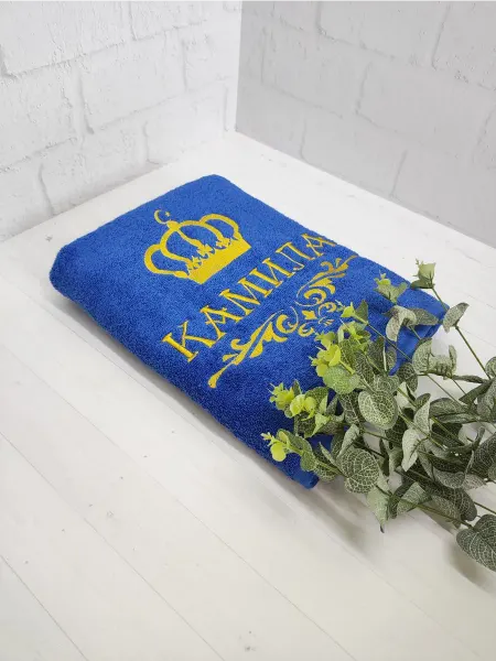 XaLaT Полотенце банное, махровое с вышивкой КАМИЛА