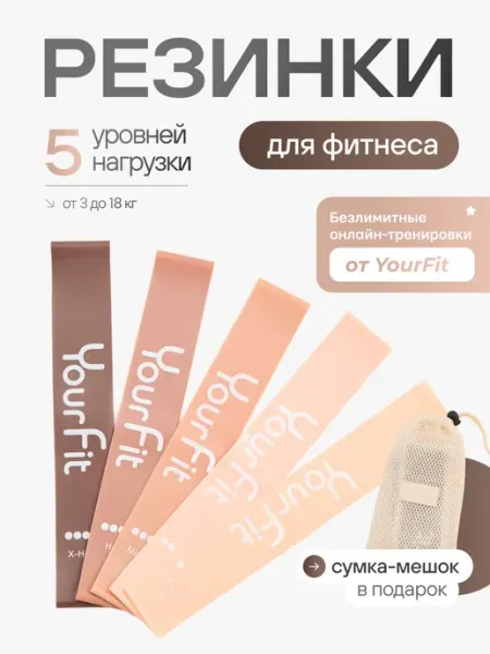 YourFit Резинки для фитнеса силиконовые