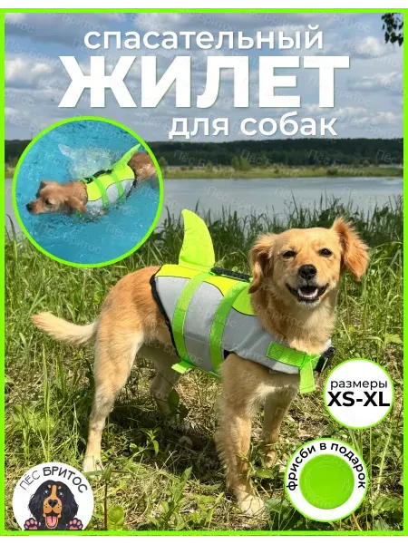 Пёс Бритос Спасательный жилет для собак акула