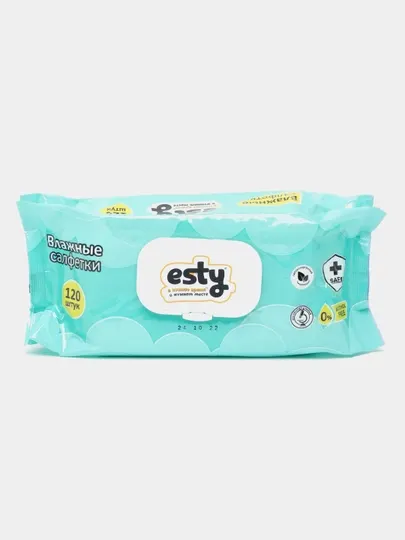 Влажные салфетки Esty, 120 шт