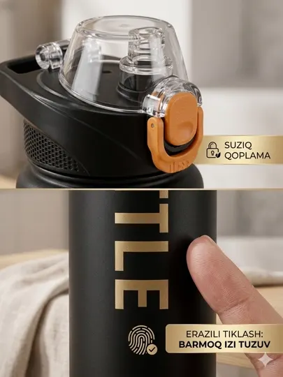 Бутылка для воды, спортивная бутылка, черная бутылка, бутылка 1000 мл