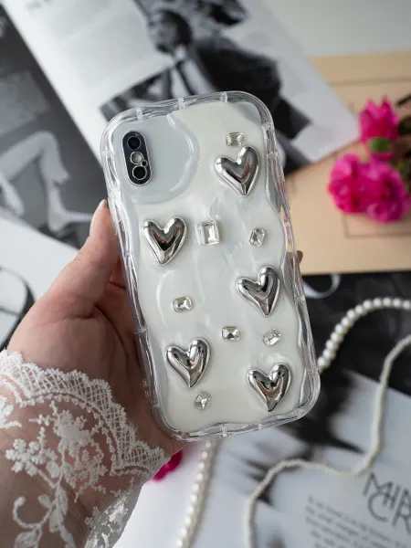 О'кейси Чехол на iPhone X XS с сердечками