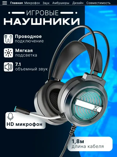 Наушники проводные