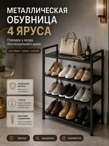 Обувница в прихожую металлическая