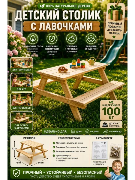 Детский пикник-стол