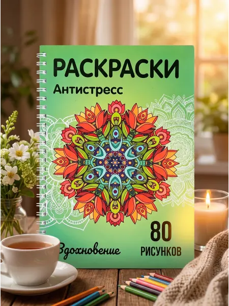ИваПресс Раскраска антистресс для взрослого для девочки мандала