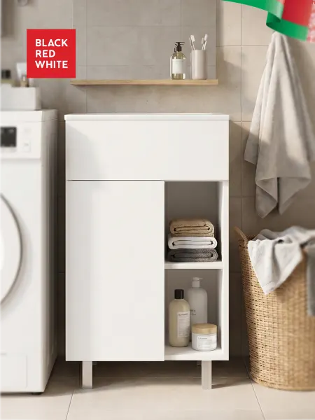 BLACK RED WHITE Тумба напольная белая 50 см