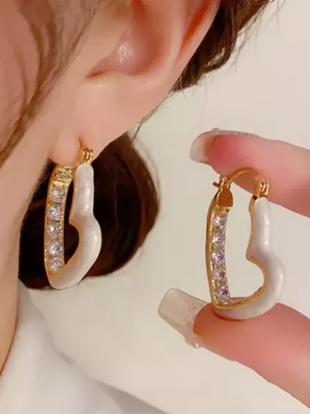 MoyShop Серьги кольца сердечки
