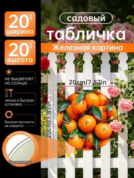 Садовый декор Железная картина Свежие апельсины подарок