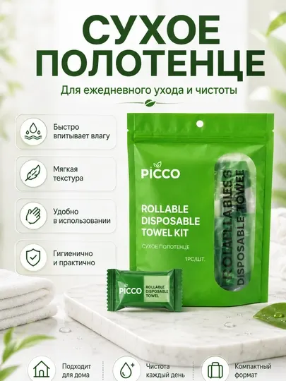 Сухое спрессованное полотенце