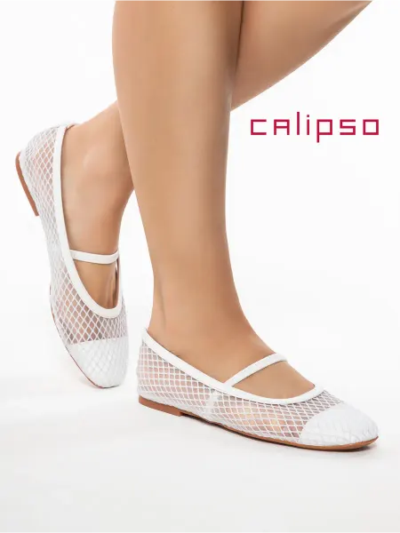 Calipso Балетки в сетку женские белые