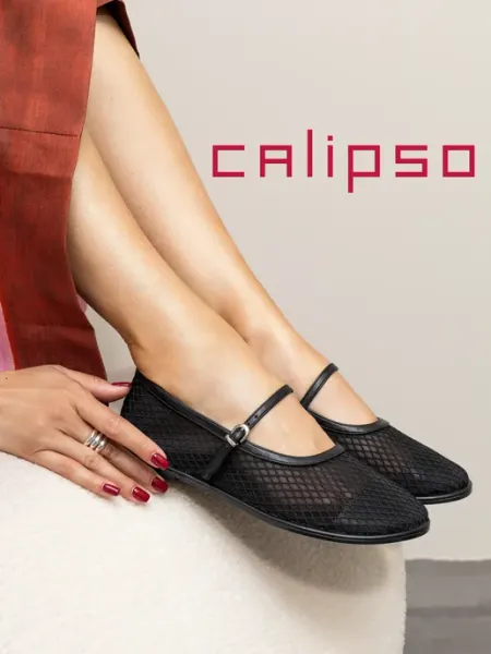 Calipso Балетки женские летние черные