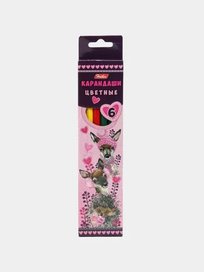 Карандаши цветные Hatber, 6 цветов