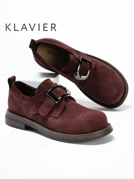KLAVIER Полуботинки бордовые женские