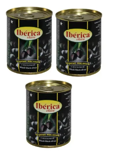 Iberica Маслины с косточками, 212 мл, 6 шт