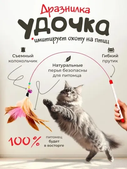 Дразнилка-удочка - игрушка для кошек