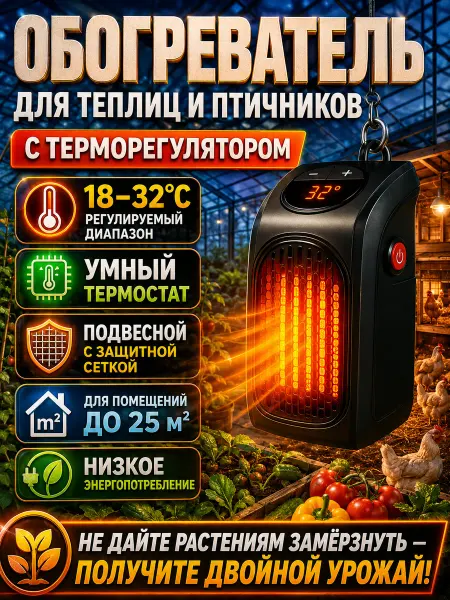 Керамический обогреватель для теплицы