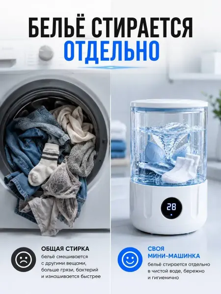 Мини стиральная машинка для белья