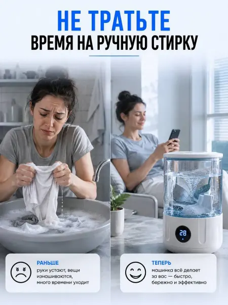 Мини стиральная машинка для белья