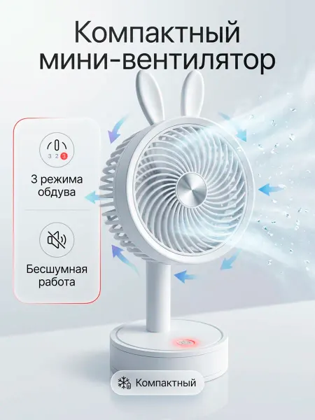 Мини-вентилятор с милым дизайном