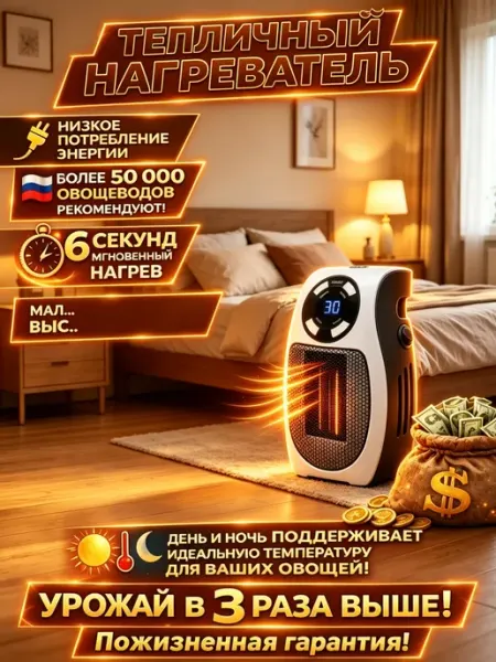 Обогреватель для теплицы с терморегулятором
