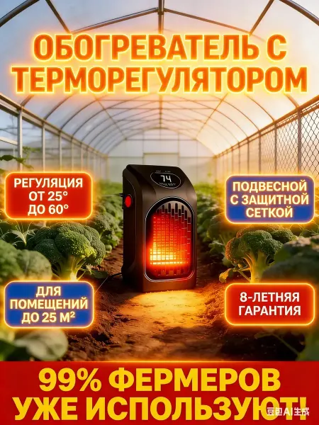 乔记 Обогреватель для теплицы с терморегулятором