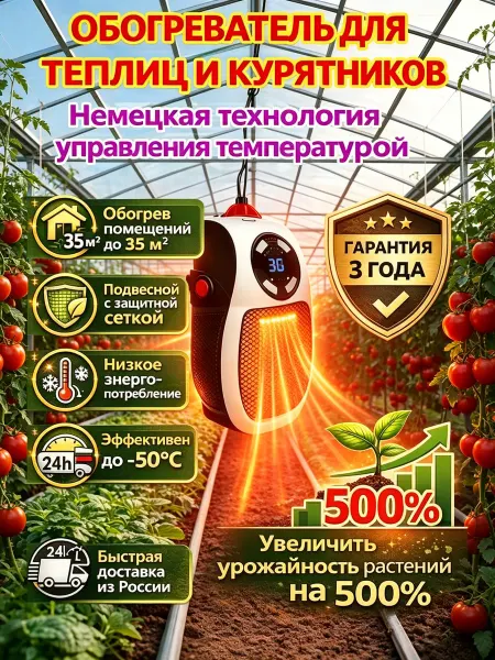 Обогреватель для теплицы с терморегулятором