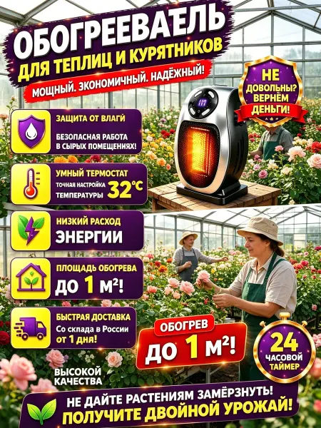 Обогреватель для теплицы с терморегулятором