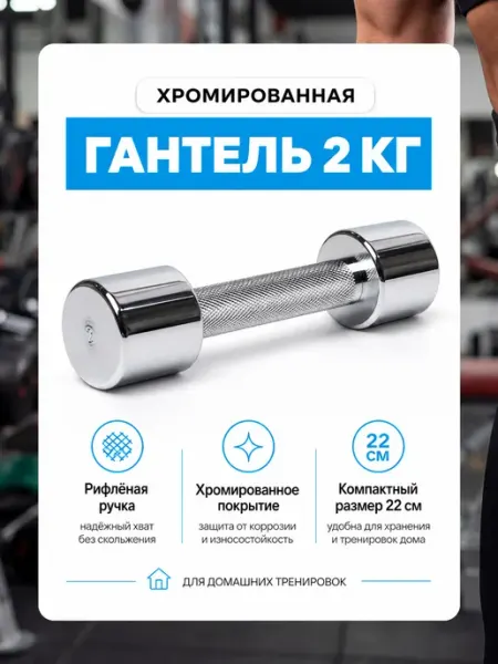 Stecter Гантель хромированная стальная 2 кг