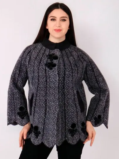 Женское пальто, из ангоры и шерсти
