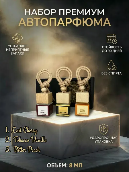 Ароматизатор в машину набор 3 штуки, автопарфюм