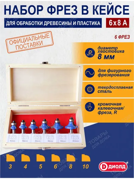 Диолд Набор фрез по дереву
