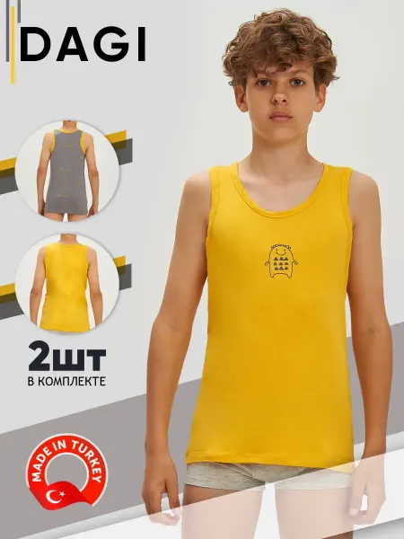 PREMIUM UNDERWEAR Майка для мальчика детская 2 шт бельевая