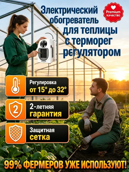 Обогреватель для теплицы с терморегулятором