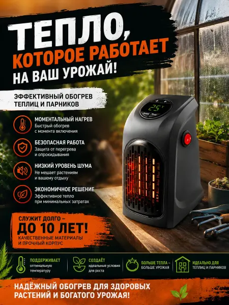Обогреватель для теплицы с терморегулятором