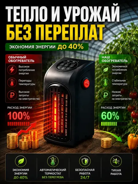 Обогреватель для теплицы на аккумуляторе