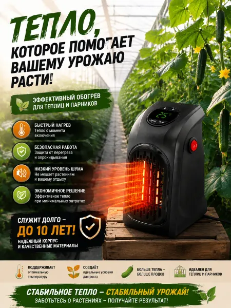 Обогреватель для теплицы с терморегулятором