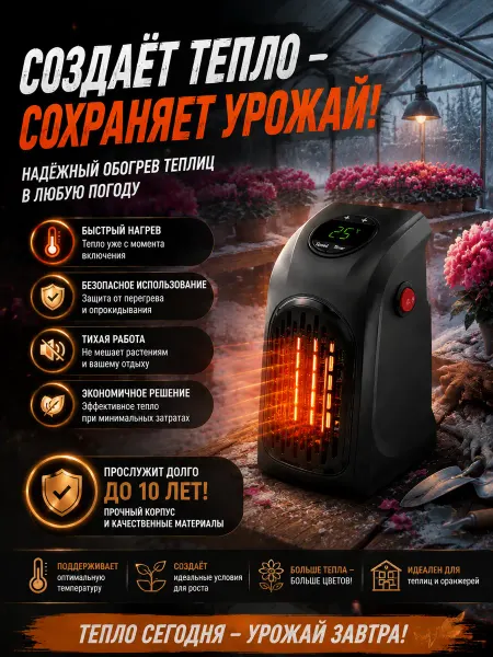 Обогреватель для теплицы с терморегулятором