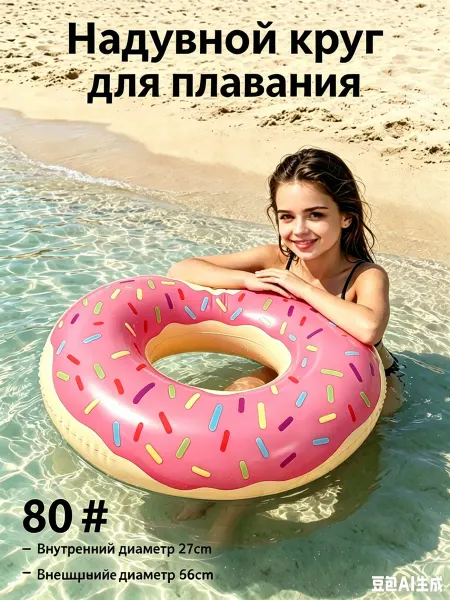 Круг для плавания пончик детский