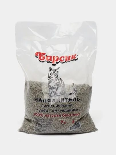 Наполнитель бентонитовый Барсик супер комкующийся для кошек, 7 л